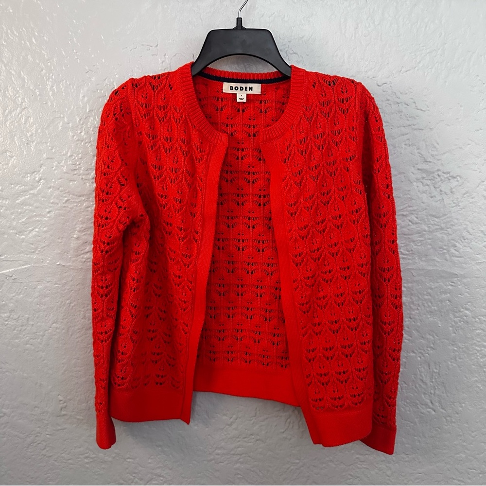 Crochet Knit Cardigan -
Gladioli Orange - Picture 11 of 13